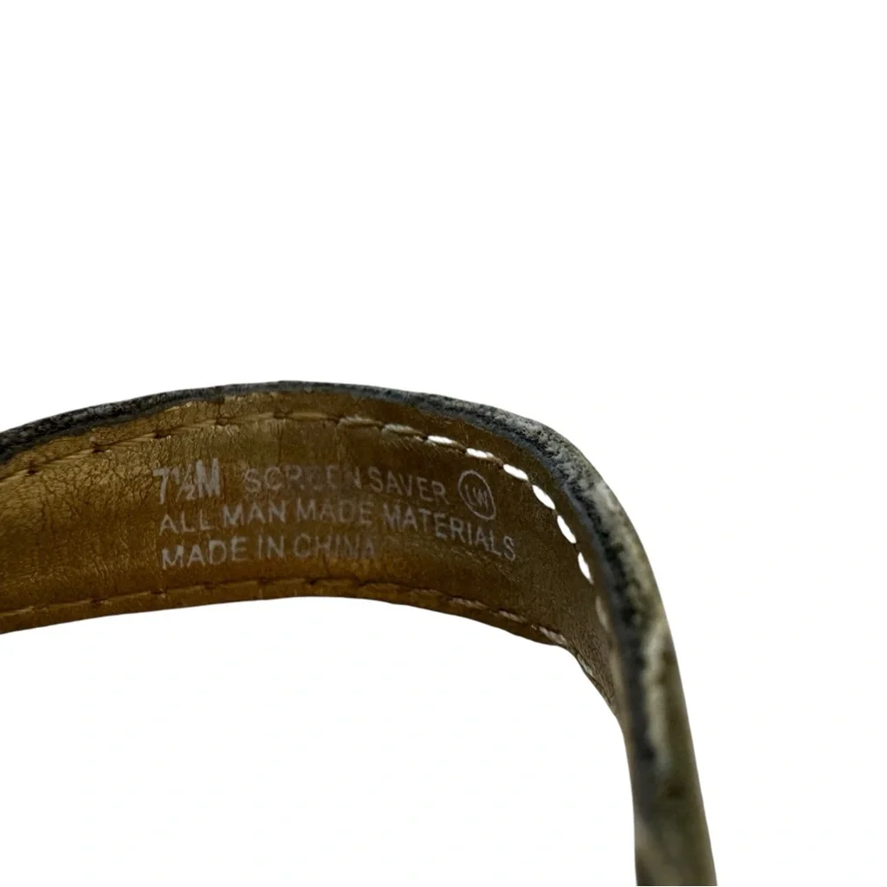 Aerosoles Snake Print  Cushioned Brown Black  Ankle Strap Open Toe‎ Sandals 7.5